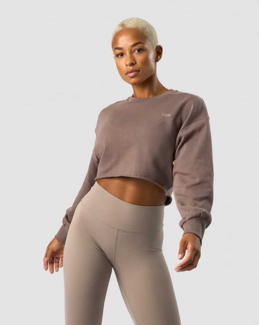 Dame ICIW Langermet | Nimble Cropped Crewneck Dusty Brown