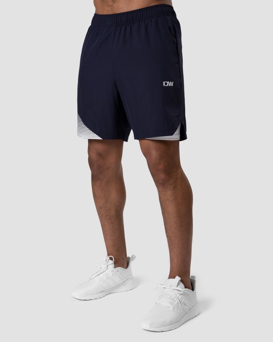 Herre ICIW Shorts | Smash Padel 2-In-1 Shorts Navy/White Men