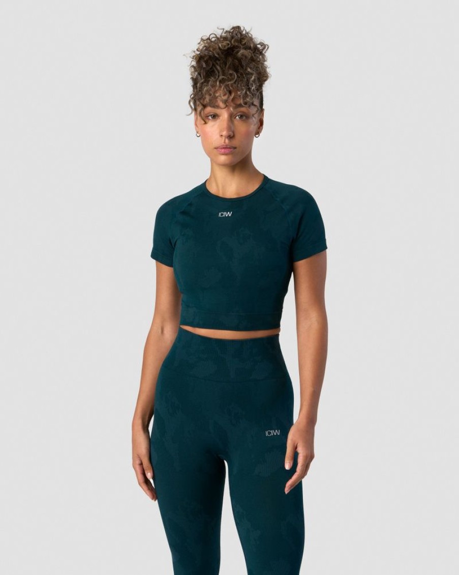 Dame ICIW Seamless | Camo Seamless T-Shirt Dk Teal