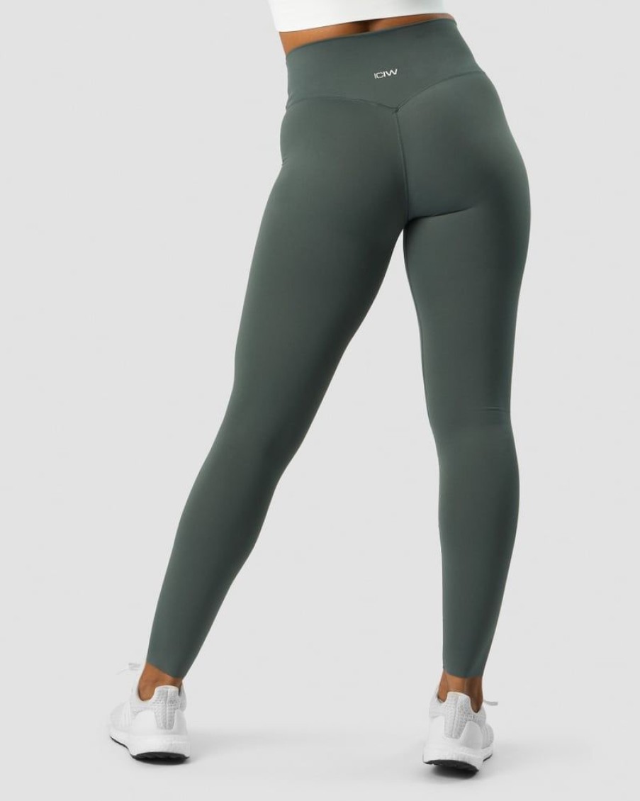 Dame ICIW Tights & Leggings | Nimble V-Shape Tights Elm Green