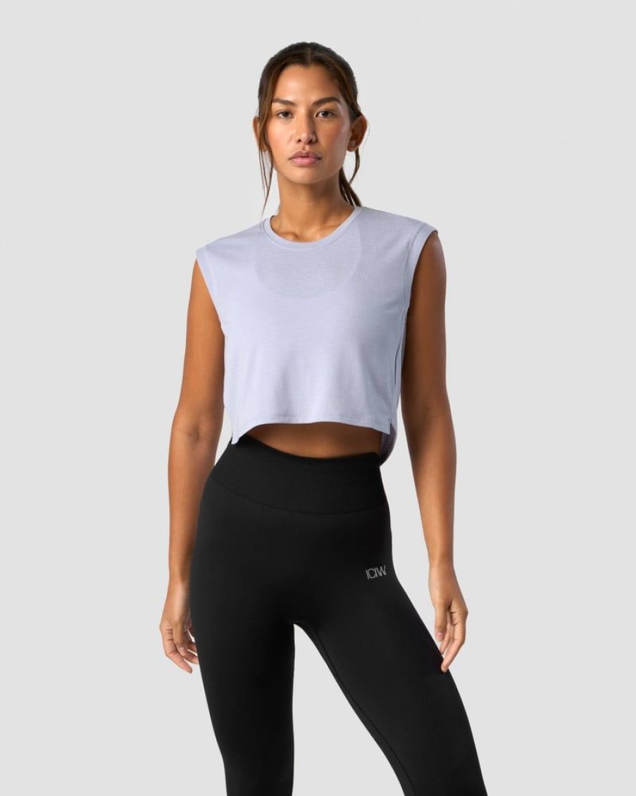 Dame ICIW Topper | Stride Cropped Tank Wmn Light Blue