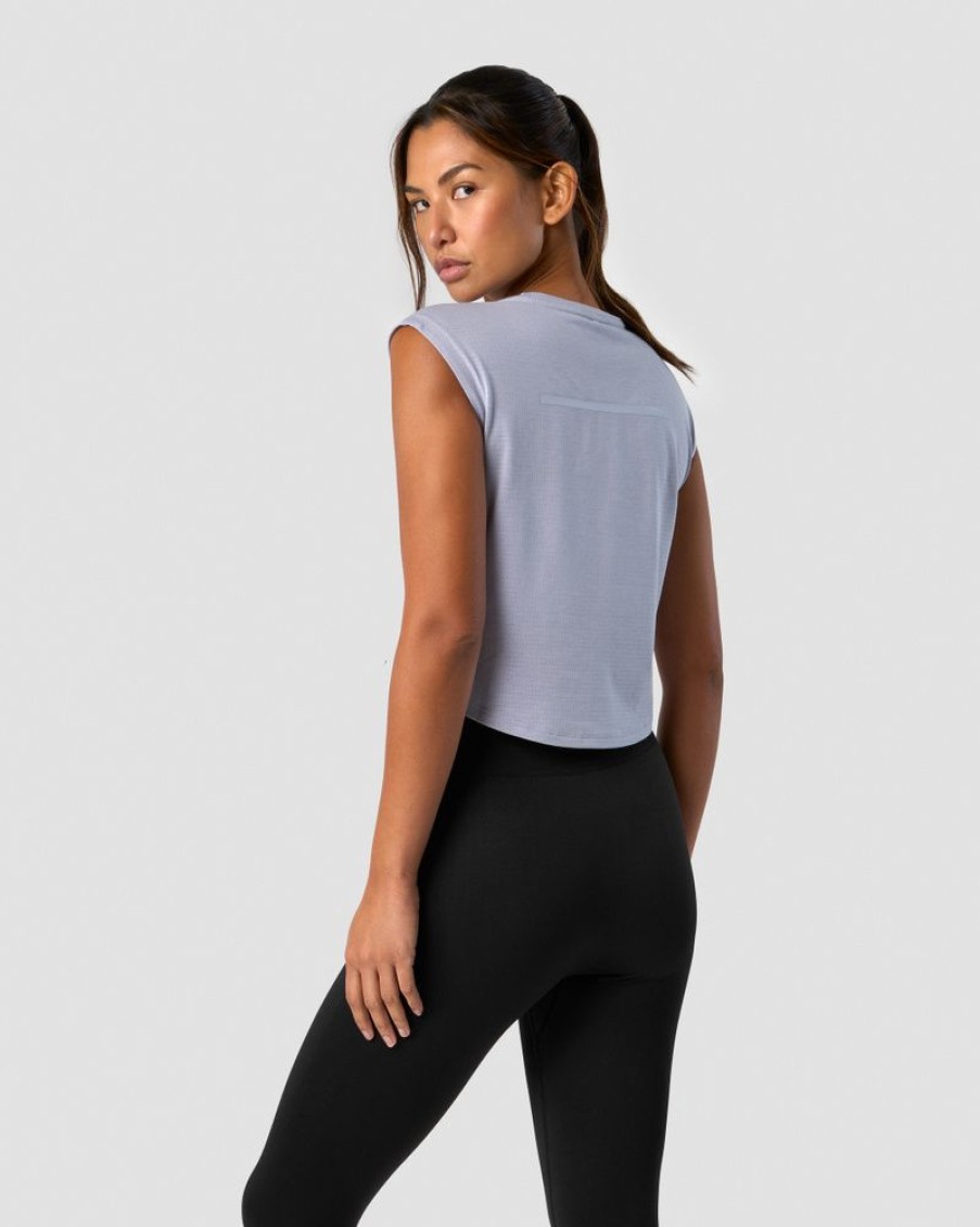 Dame ICIW Topper | Stride Cropped Tank Wmn Light Blue