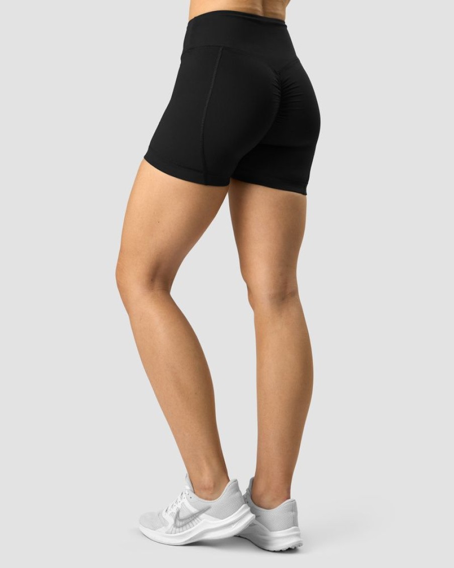 Dame ICIW Shorts | Scrunch V-Shape Tight Shorts Black