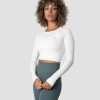 Dame ICIW Seamless | Define Seamless Ls Crop Top White Wmn