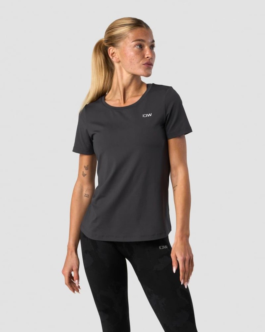 Dame ICIW T-Shirts | Training T-Shirt Wmn Dark Grey