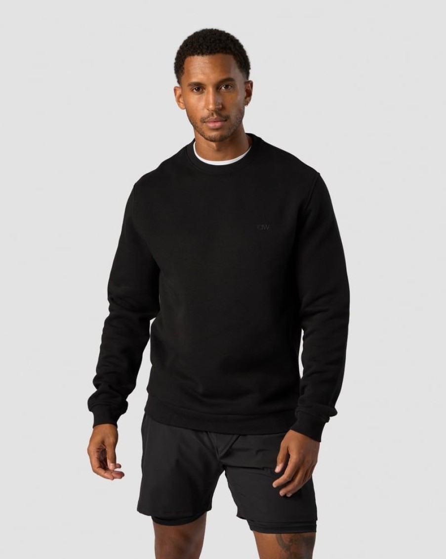 Herre ICIW Langermet | Everyday Crewneck Side Logo Men Black