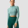 Dame ICIW Seamless | Define Cropped 1/4 Zip Mineral Green