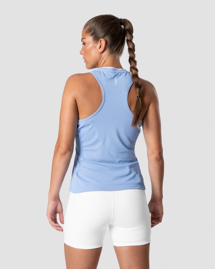 Dame ICIW Topper | Training Pique Tank Top Sky Blue