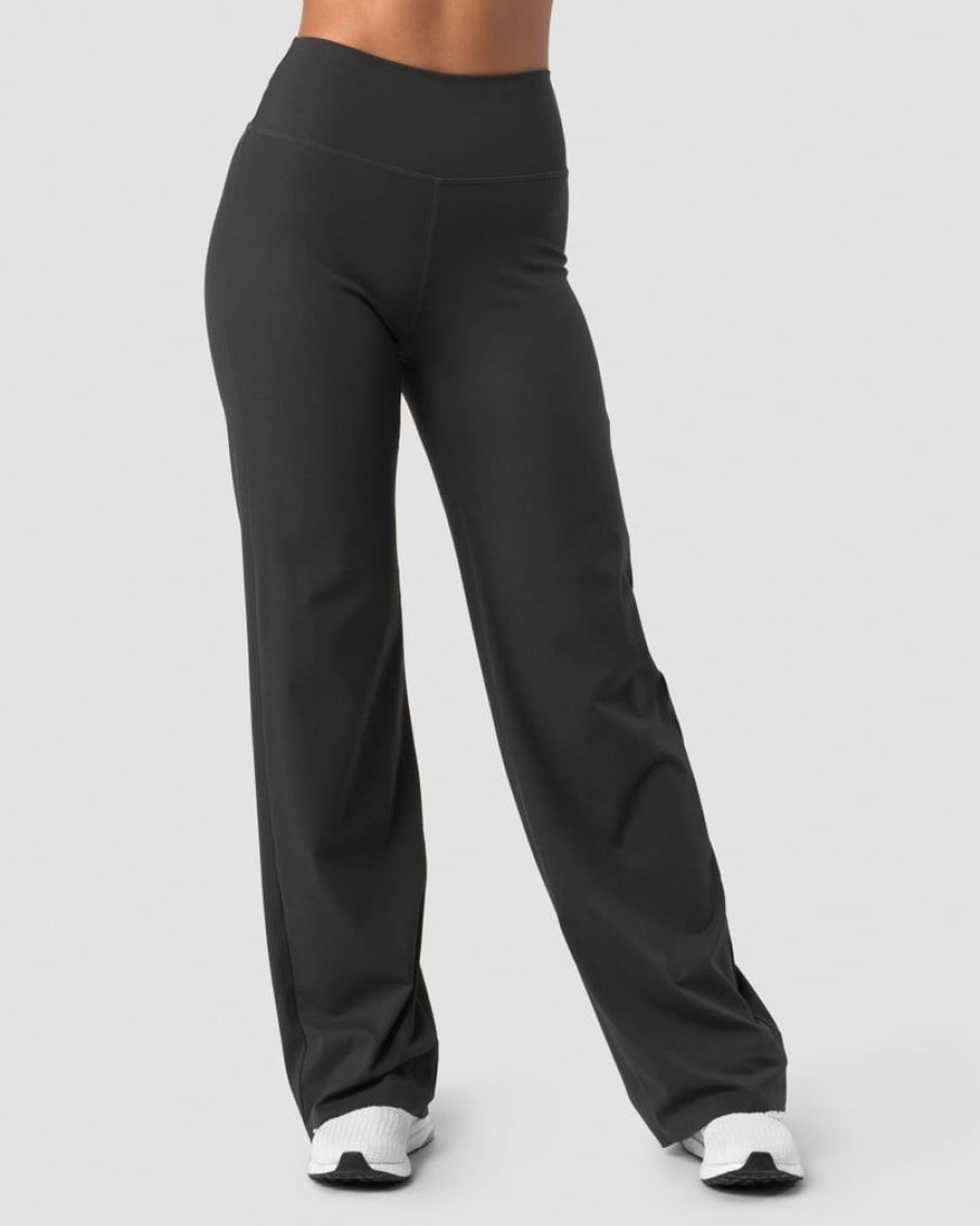 Dame ICIW Bukser | Nimble Straight Leg Pants Dark Grey