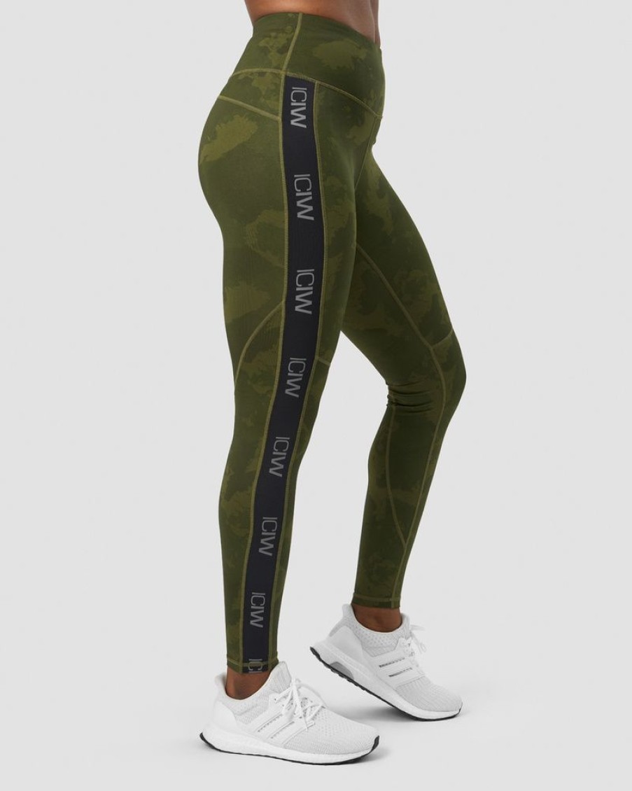 Dame ICIW Tights & Leggings | Ultimate Training Tights Wmn Green Camo