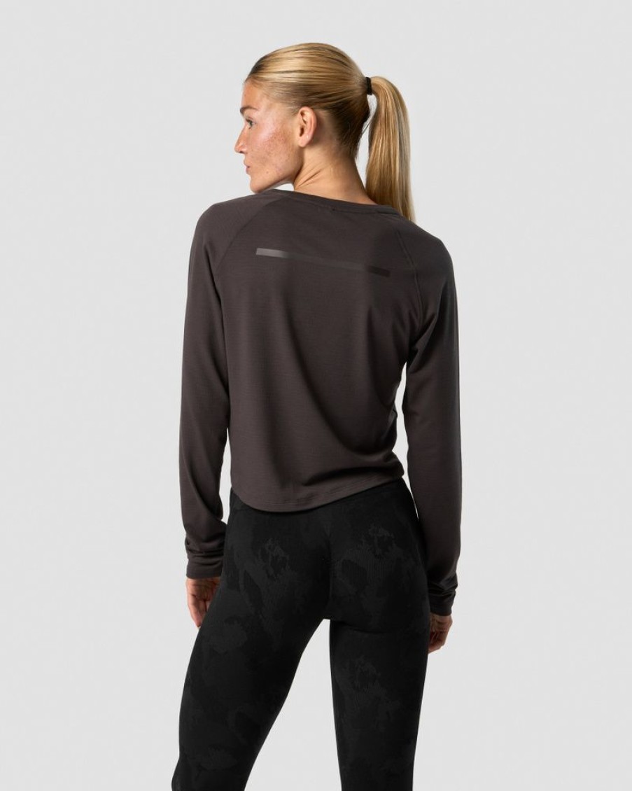 Dame ICIW Langermet | Stride Cropped Long Sleeve Wmn Charcoal