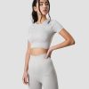 Dame ICIW Seamless | Define Seamless Cropped T-Shirt Light Grey Wmn