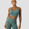 Dame ICIW Sport-Bh | Ribbed Define Seamless Sports Bra Sea Green