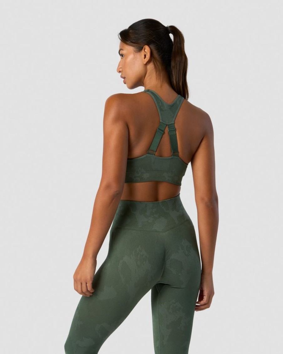 Dame ICIW Sport-Bh | Camo Seamless Sports Bra Green