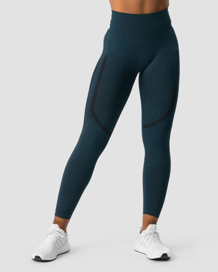 Dame ICIW Tights & Leggings | Rush Seamless Tights Dk Teal