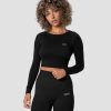 Dame ICIW Seamless | Define Seamless Ls Crop Top Black Wmn