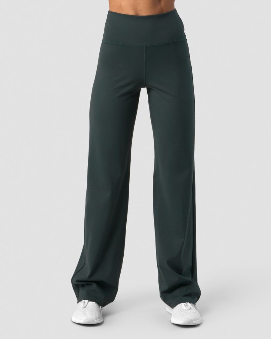 Dame ICIW Bukser | Nimble Straight Leg Pants Dark Green