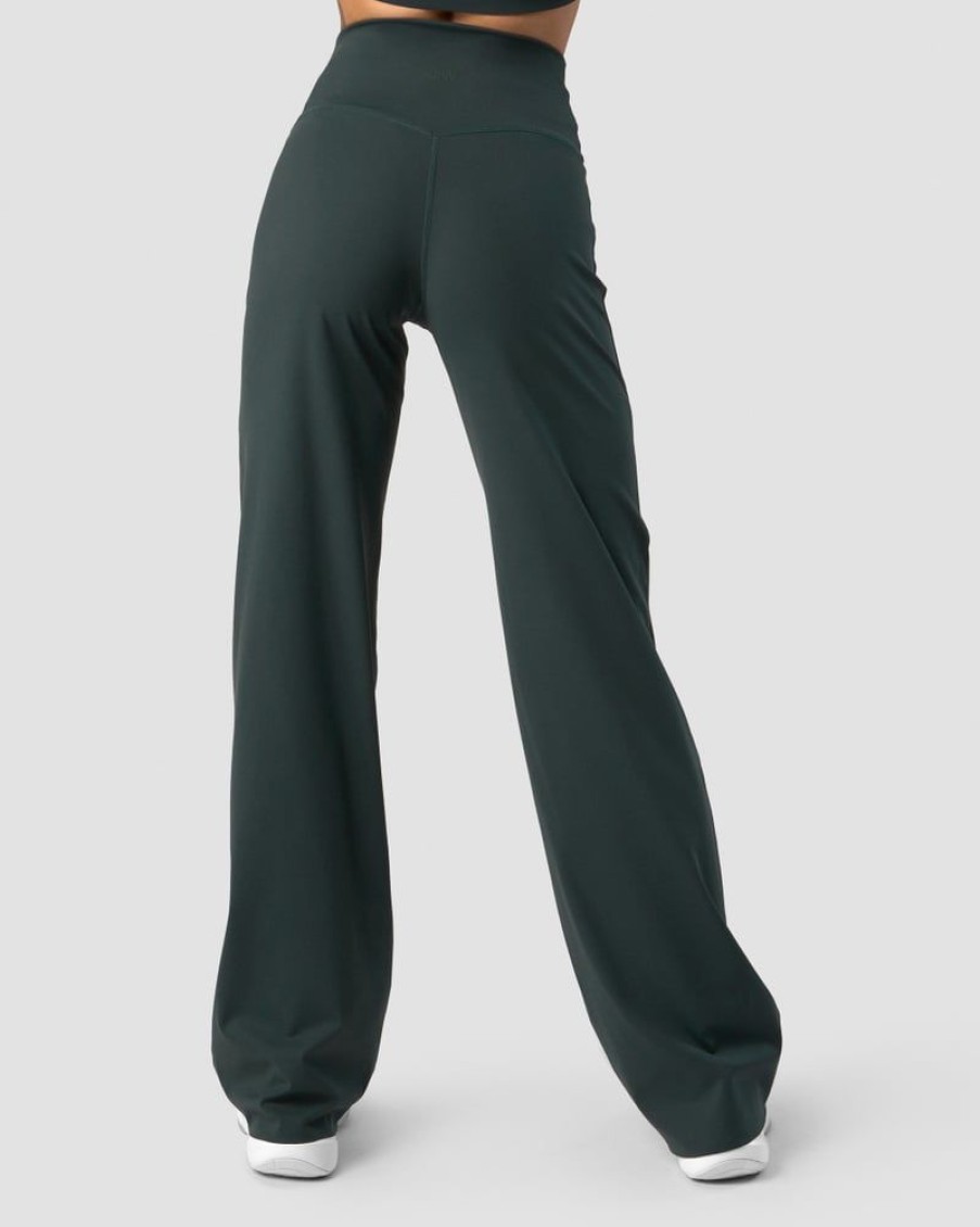 Dame ICIW Bukser | Nimble Straight Leg Pants Dark Green