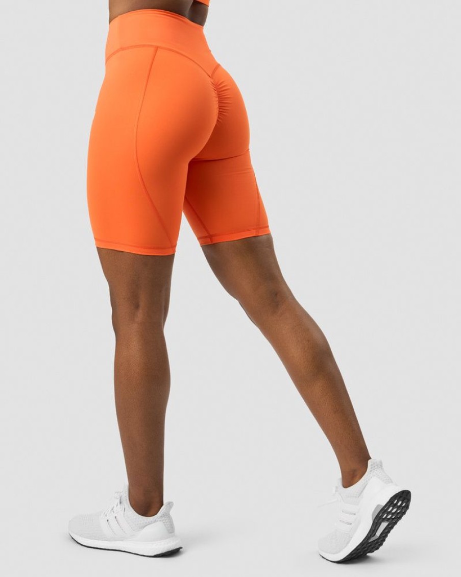 Dame ICIW Shorts | Scrunch V-Shape Biker Shorts Orange