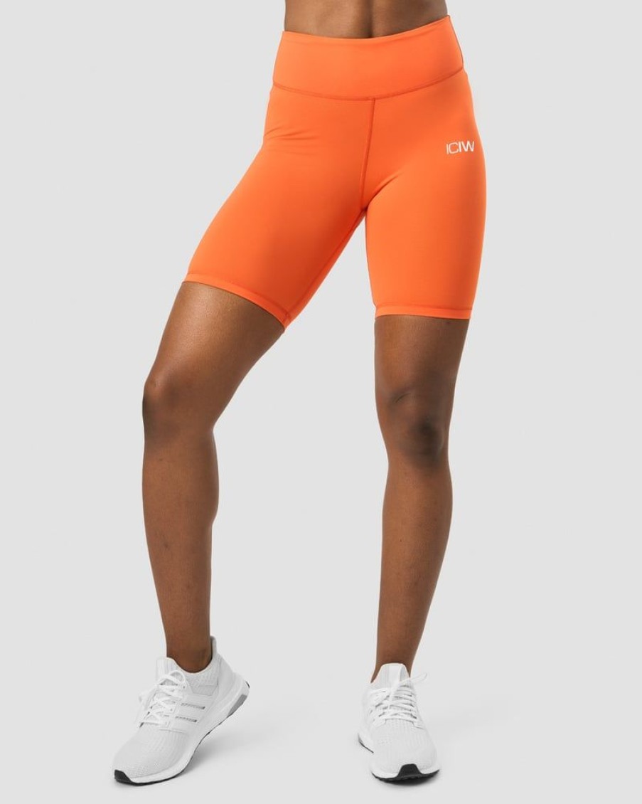 Dame ICIW Shorts | Scrunch V-Shape Biker Shorts Orange