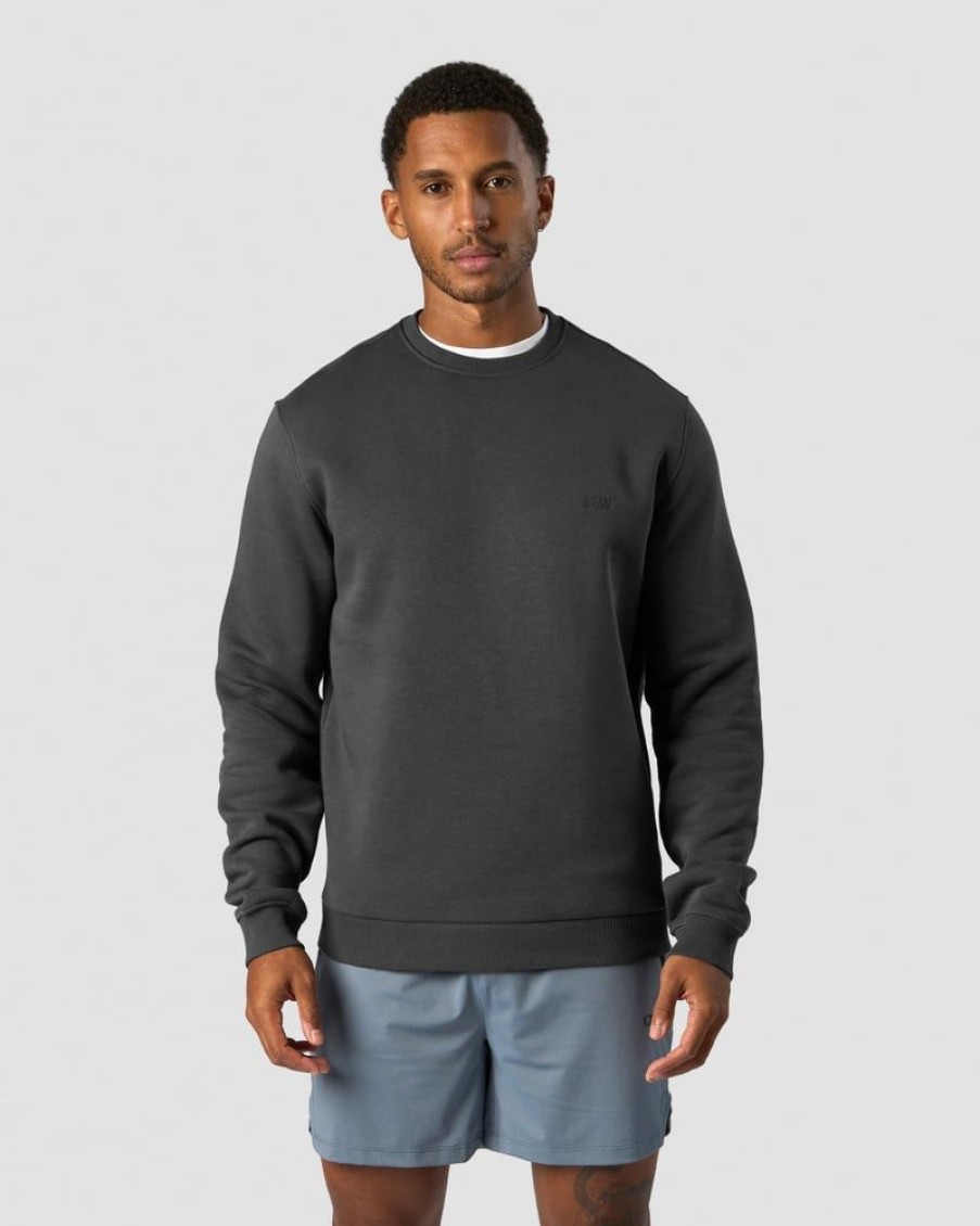 Herre ICIW Langermet | Everyday Crewneck Side Logo Men Dark Grey