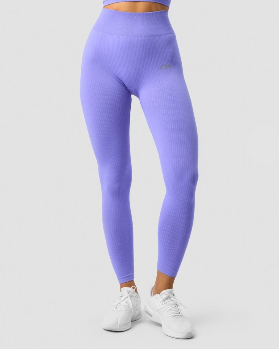 Dame ICIW Tights & Leggings | Ribbed Define Seamless Tights Dk Lavender