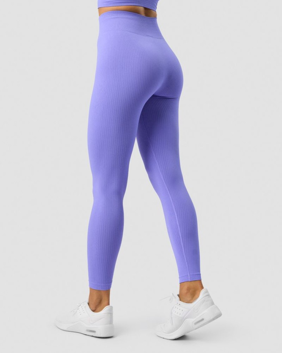 Dame ICIW Tights & Leggings | Ribbed Define Seamless Tights Dk Lavender