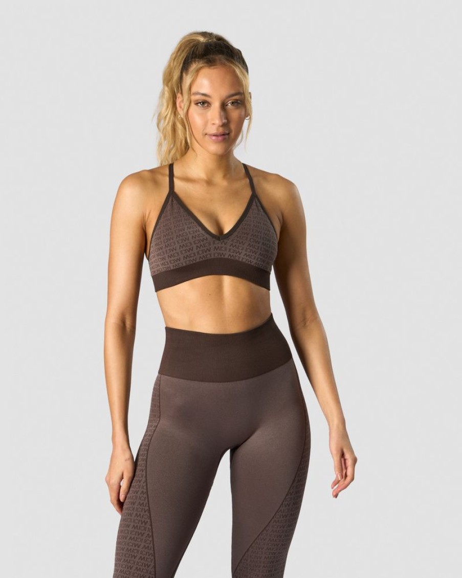 Dame ICIW Sport-Bh | Signature Seamless Sports Bra Dark Brown