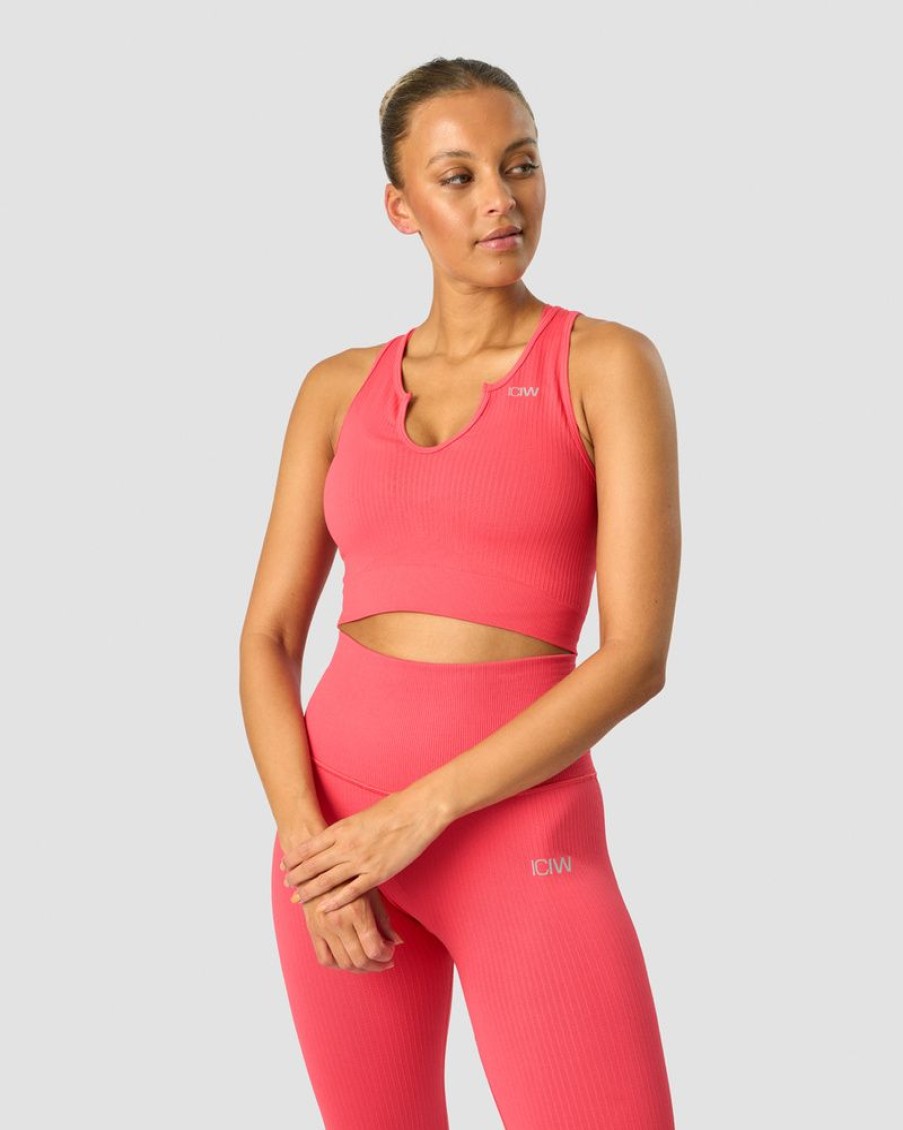 Dame ICIW Seamless | Ribbed Define Seamless Tank Top Coral Red