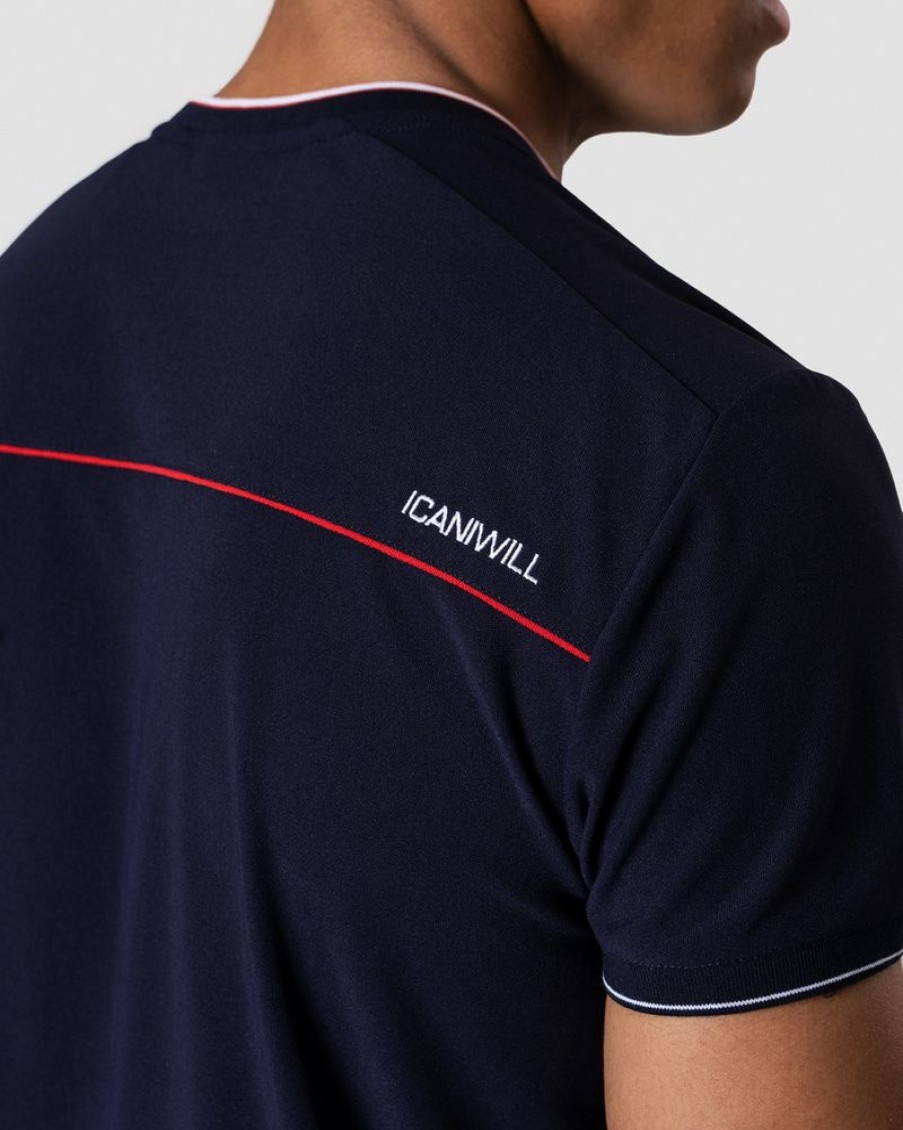 Herre ICIW T-Skjorter | Training Stripe Polo Navy Men