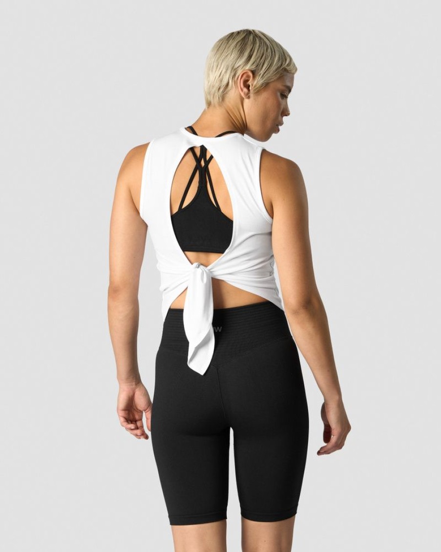 Dame ICIW Topper | Empowering Open Back Tank White Wmn