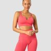 Dame ICIW Sport-Bh | Ribbed Define Seamless Strappy Bra Coral Red