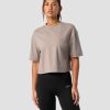 Dame ICIW T-Shirts | Everyday Cotton Cropped T-Shirt Greige