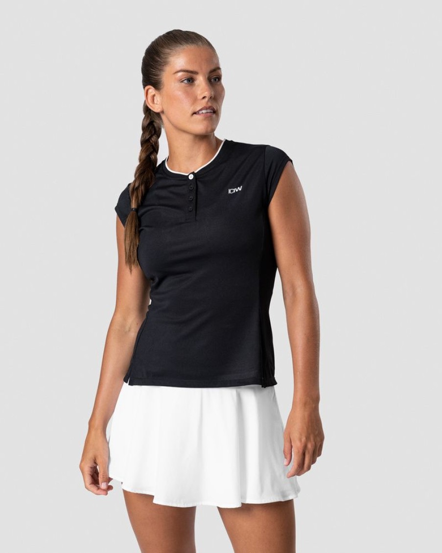 Dame ICIW T-Shirts | Training Pique Polo Black Wmn