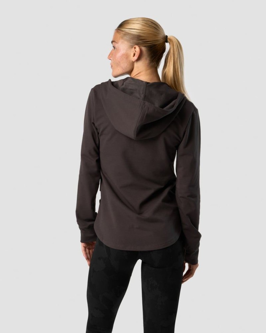 Dame ICIW Langermet | Stride Zipper Hoodie Wmn Charcoal