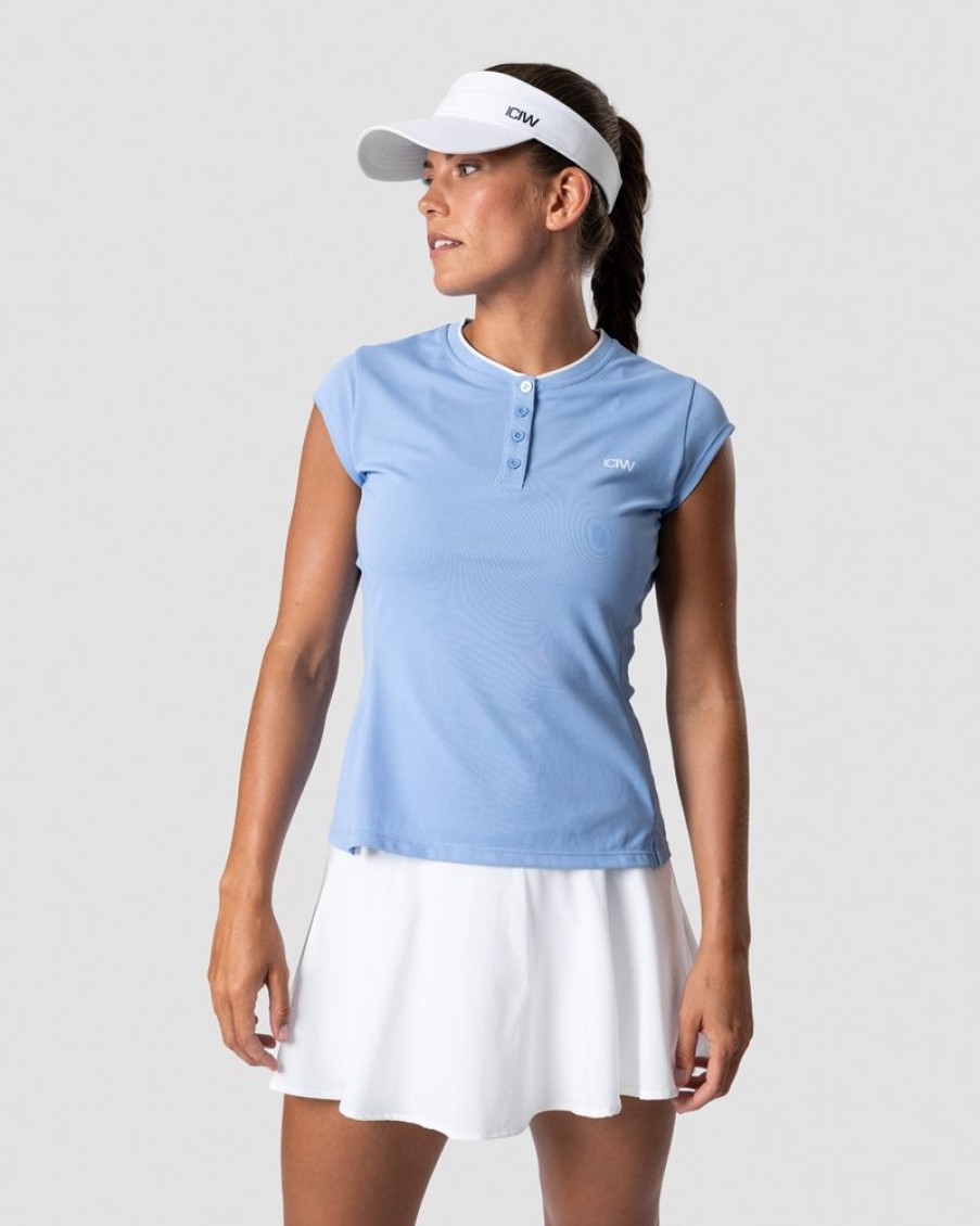 Dame ICIW T-Shirts | Training Pique Polo Sky Blue Wmn