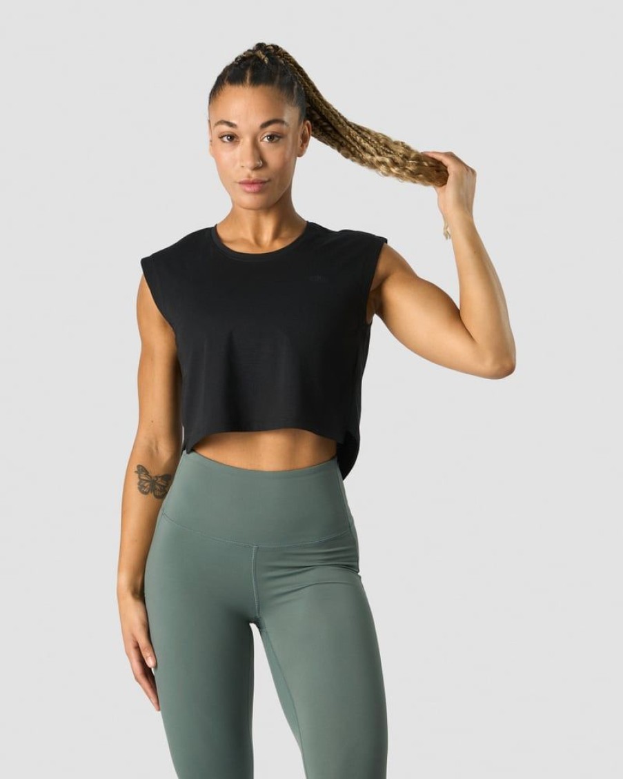 Dame ICIW Topper | Stride Cropped Tank Wmn Black