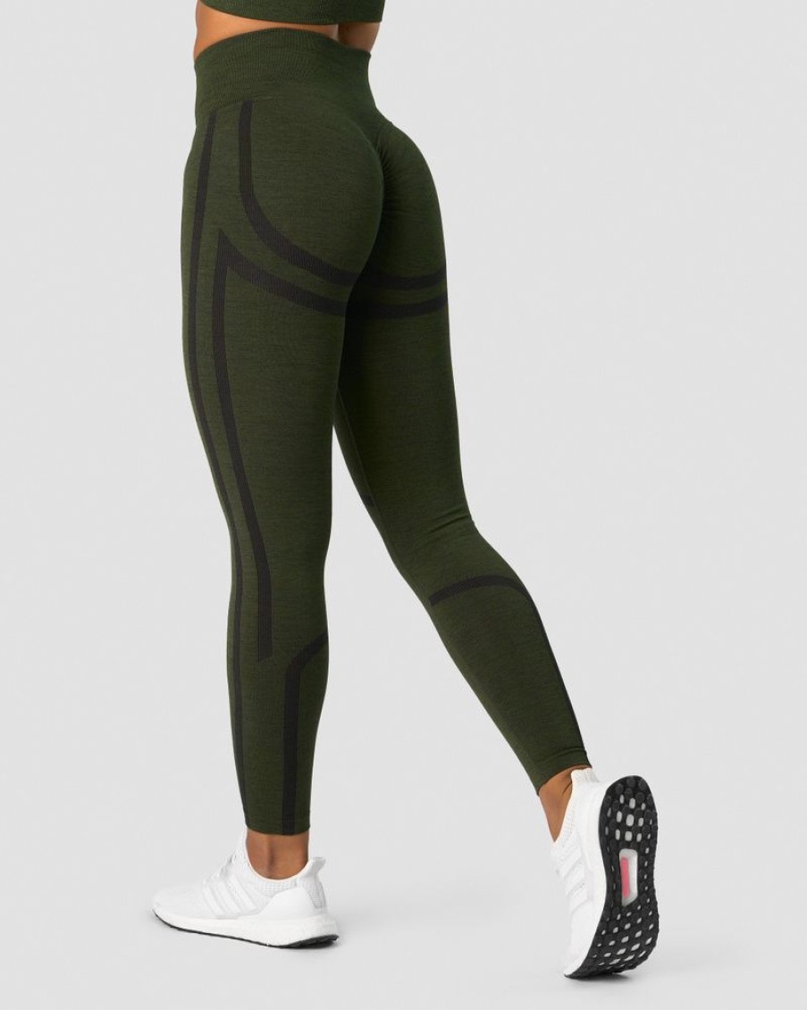 Dame ICIW Tights & Leggings | Rush Seamless Tights Dark Green