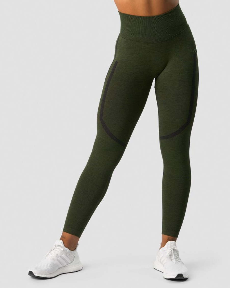 Dame ICIW Tights & Leggings | Rush Seamless Tights Dark Green