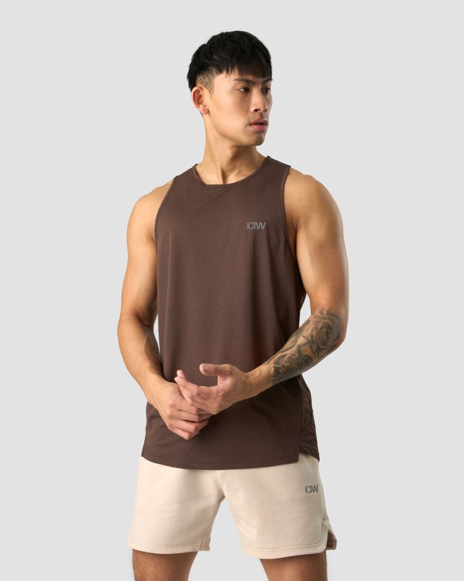 Herre ICIW Singleter | Stride Tank Top Men Dark Brown