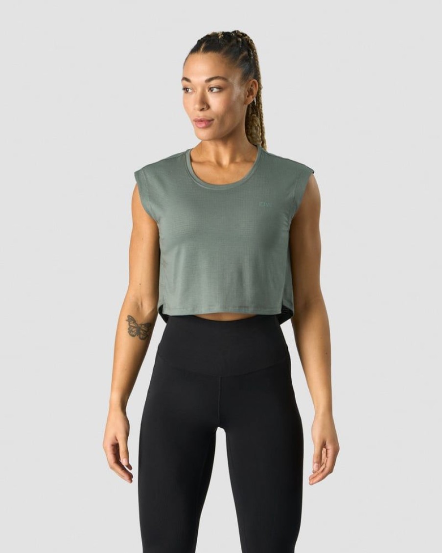 Dame ICIW Topper | Stride Cropped Tank Wmn Sea Green