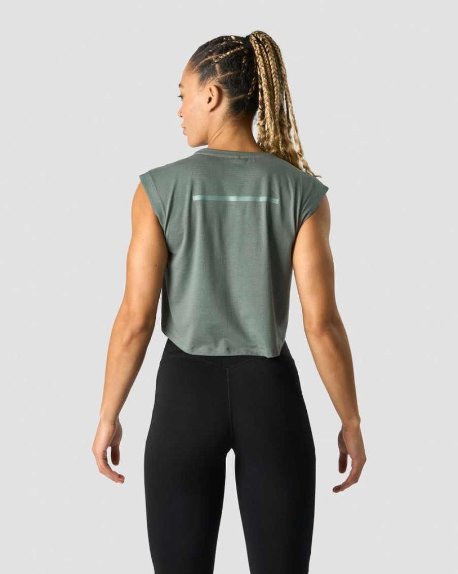 Dame ICIW Topper | Stride Cropped Tank Wmn Sea Green