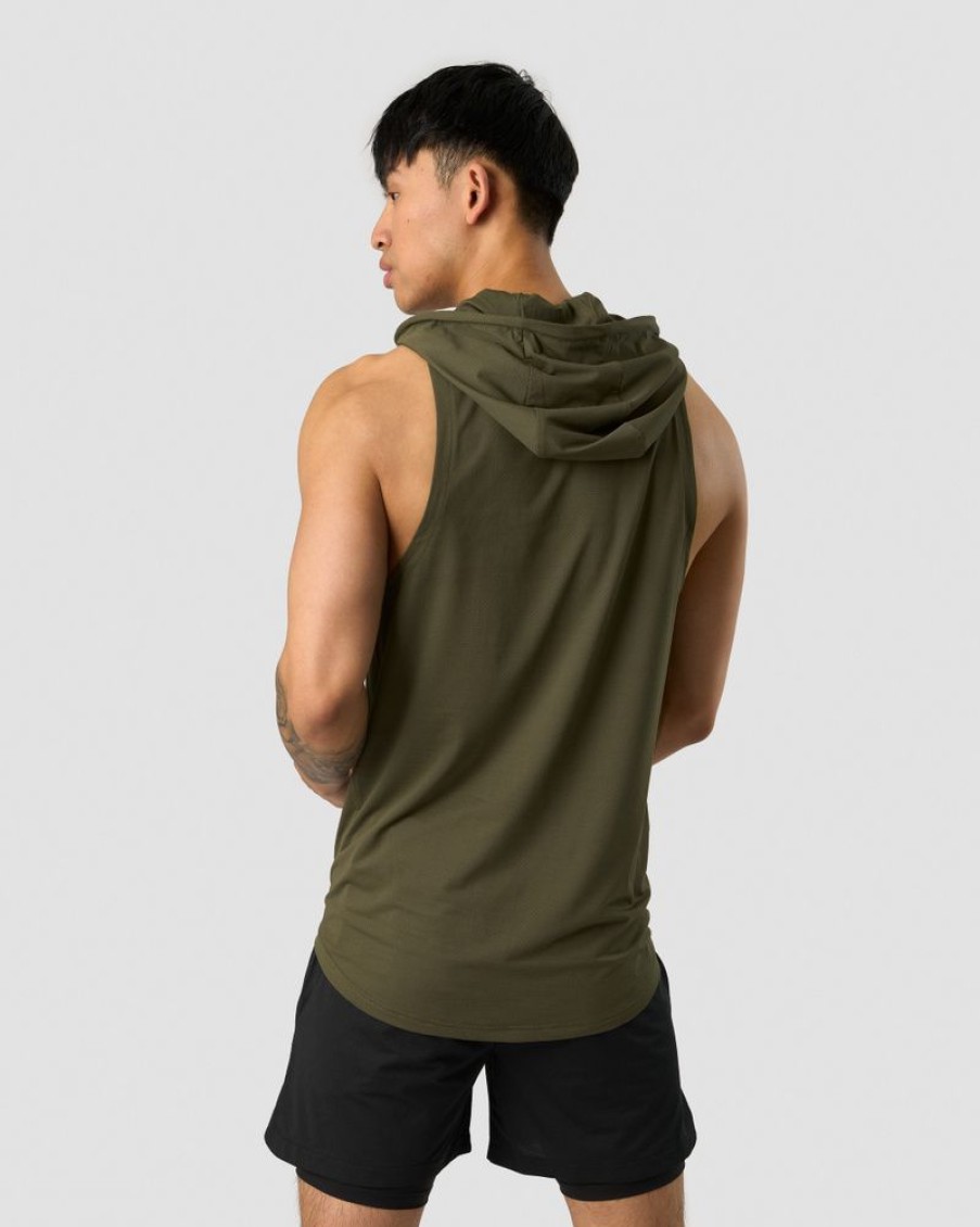 Herre ICIW T-Skjorter | Stride Sleeveless T-Shirt Hoodie Men Dark Green