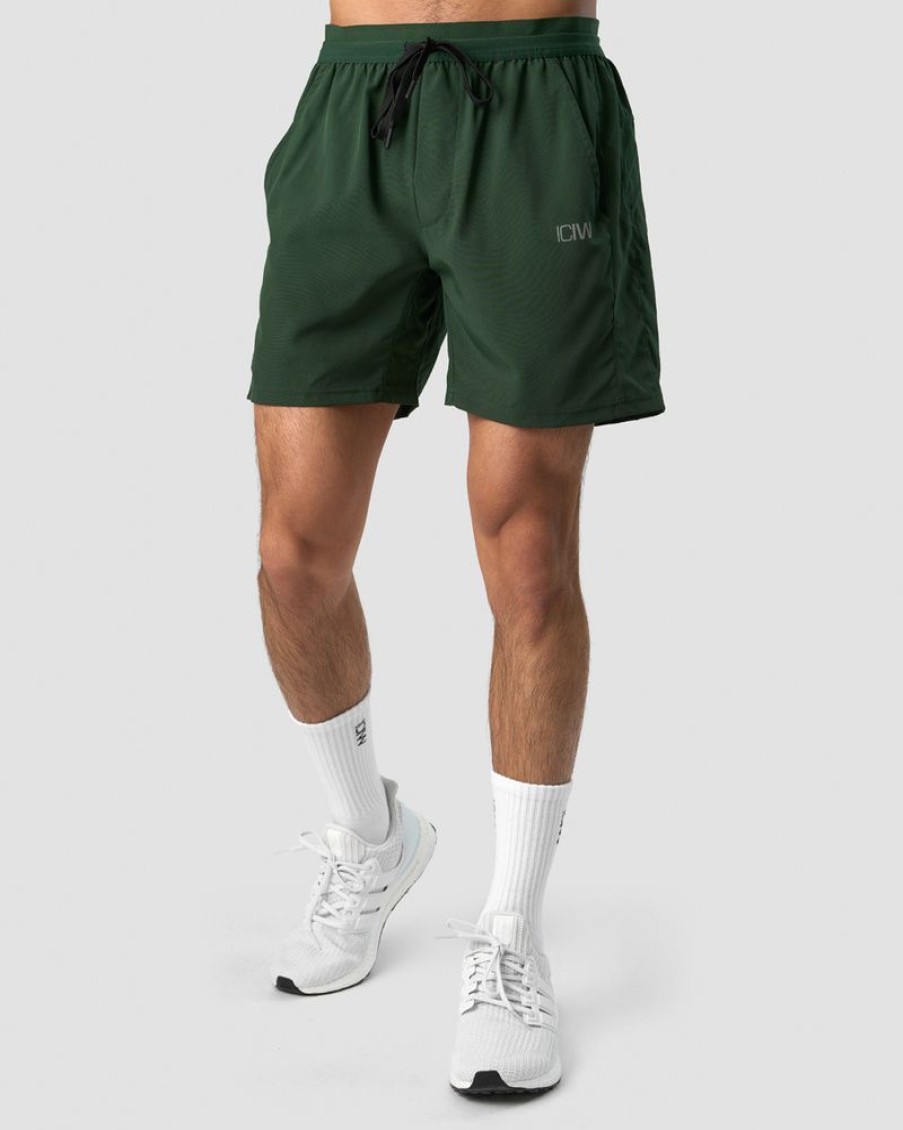 Herre ICIW Shorts | Workout 2-In-1 Shorts Dk Green Men