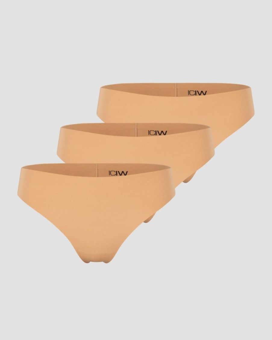 Dame ICIW Undertoy | Soft Thong 3-Pack Almond