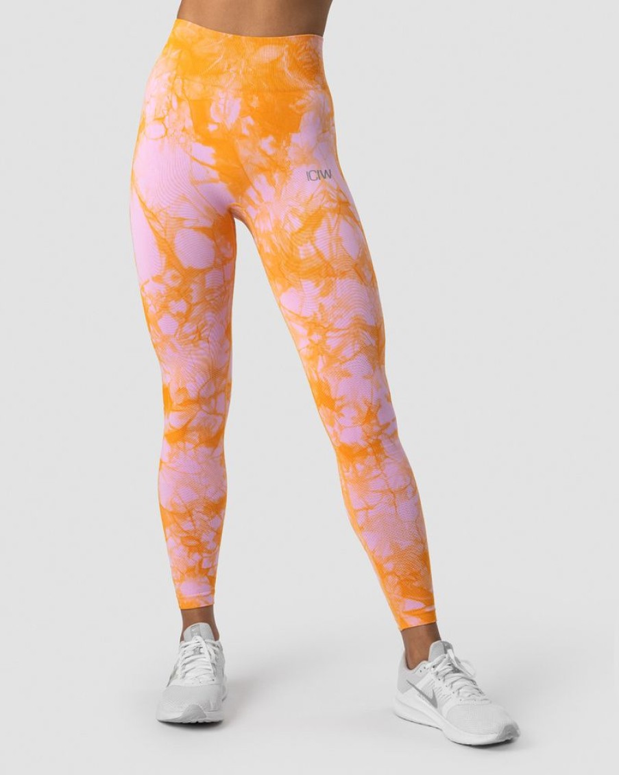 Dame ICIW Tights & Leggings | Define Seamless Tie Dye Tights Sunset Beach