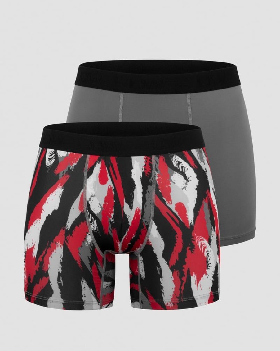 Herre ICIW Undertoy | Sport Boxer 2-Pack Grey/Red