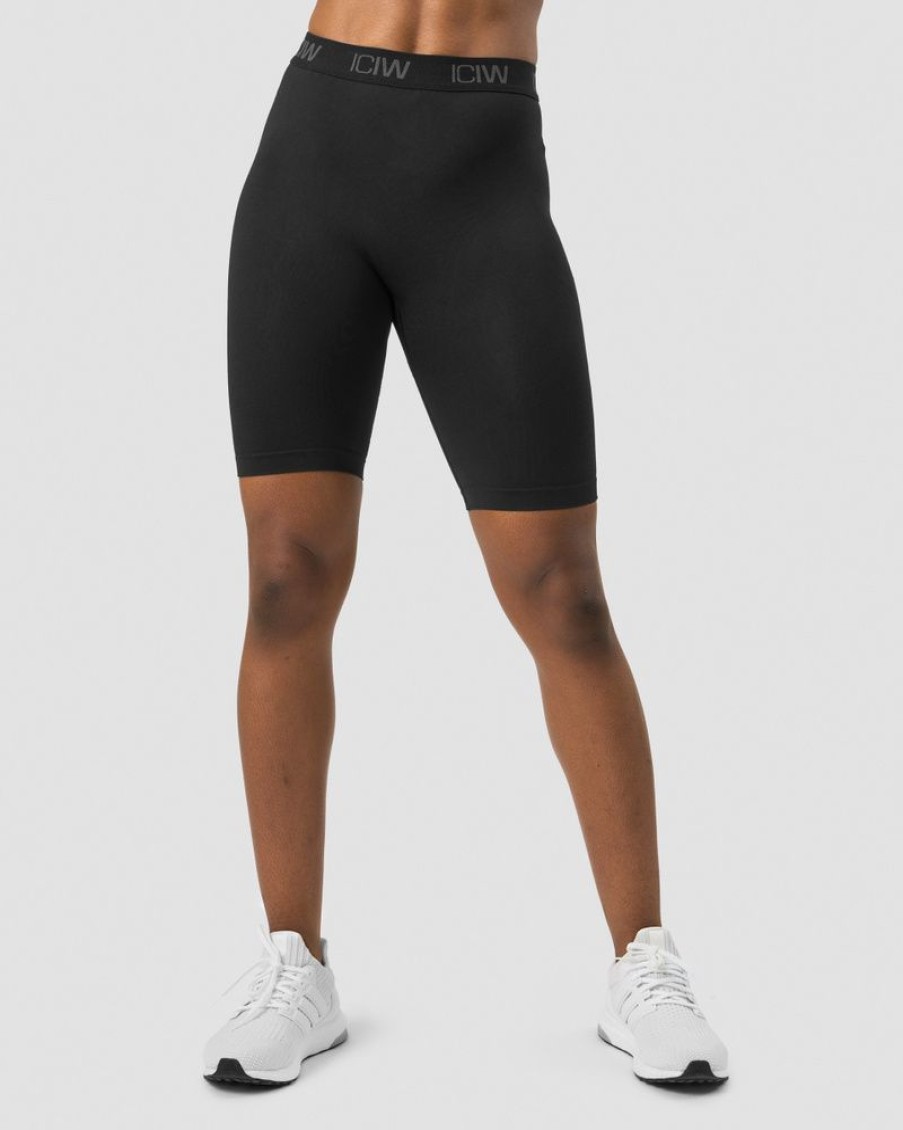 Dame ICIW Seamless | Define Seamless Logo Biker Shorts Black