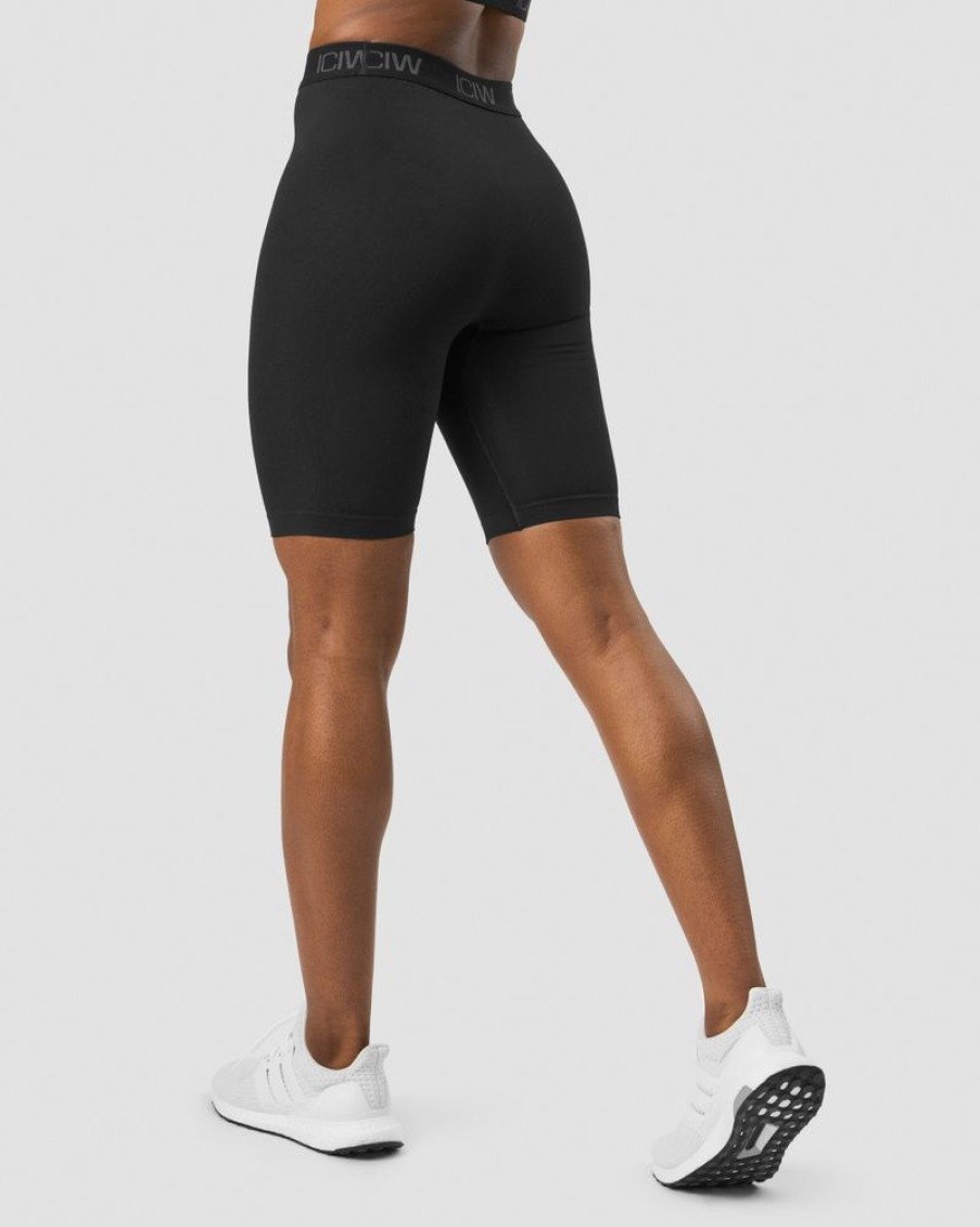 Dame ICIW Seamless | Define Seamless Logo Biker Shorts Black