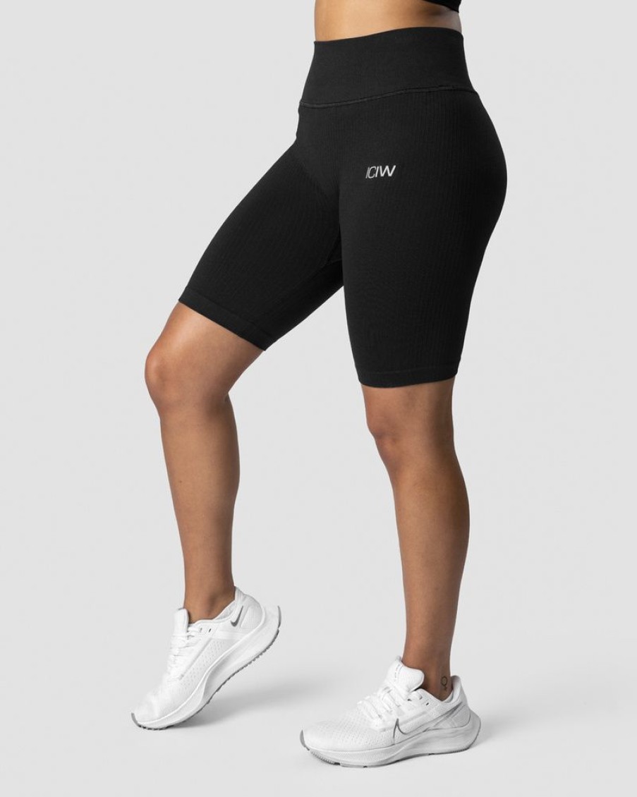 Dame ICIW Seamless | Ribbed Define Seamless Biker Shorts Black Wmn